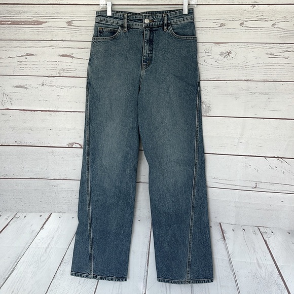 A.L.C. Abbott Straight Jeans Size 26 Medium Wash - Picture 6 of 16